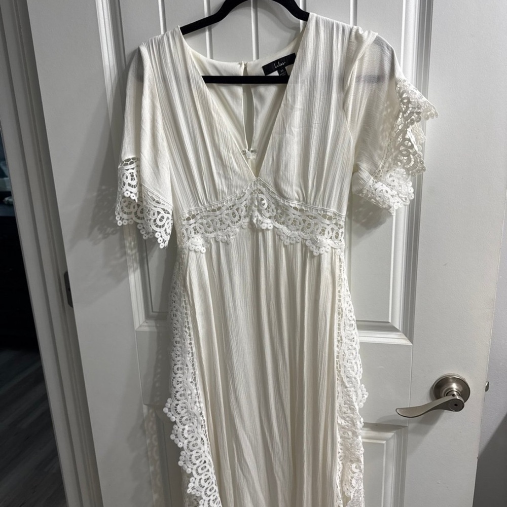 Lulus White Lace Maxi Dress